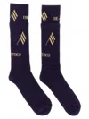 Attico Logo Socks Purple In Black