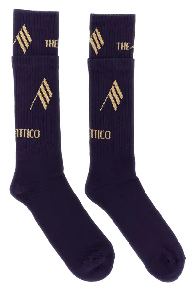 Attico Logo Socks In Purple