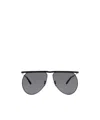 Attico Mina Sunglasses Curved Tips In Gray