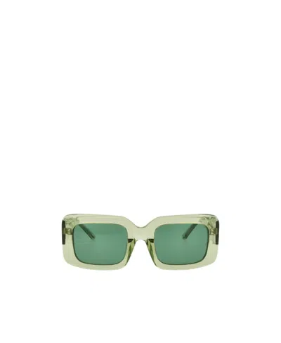 Attico Jorja Sunglasses In Lime/silver/green