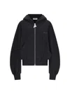 Attico Grey Sweatshirt With Hood And Logo Lettering On The Front In Cotton Woman In Black  