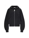 Attico Grey Sweatshirt With Hood And Logo Lettering On The Front In Cotton Woman In Black Fade/brown