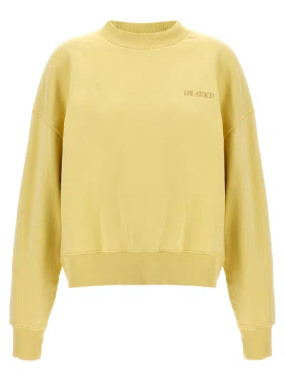 Attico Crew Neck Logo Sweatshirt In Yellow