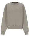 Attico Crewneck Knitwear Ribbed Trims In Gray