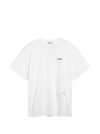 Attico Logo-print Cut-out T-shirt In White