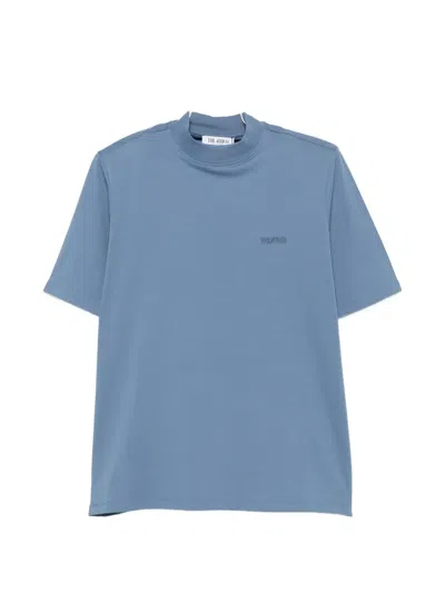 Attico Logo-print High-neck T-shirt In Blue