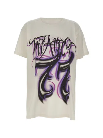 Attico Oversized Graphic Logo T-shirt In White