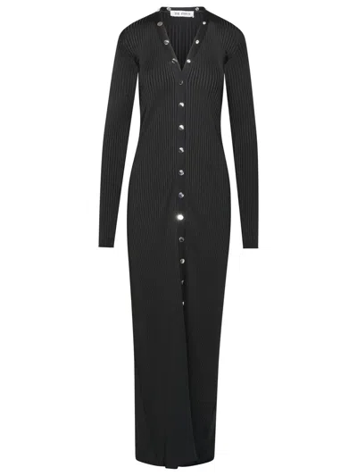 ATTICO ATTICO LONG CARDIGAN IN BLACK VISCOSE BLEND