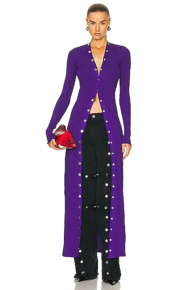 Attico Long Cardigan In Purple