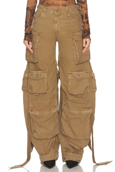 Attico Cut-out Long Cargo Pants In Beige
