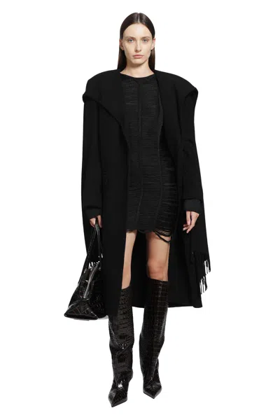 Attico Long Coat In Black