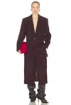 Attico Long Coat In Burgundy