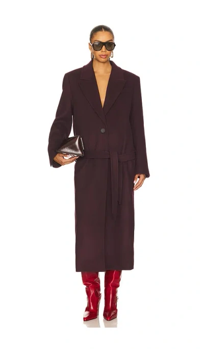 Attico Long Coat In Purple