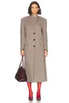 Attico Gray Long Coat In Grey