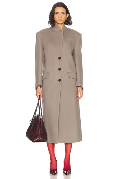 Attico Gray Long Coat In 084 Grey