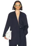 Attico Long Coat In Navy Blue