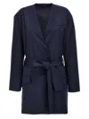 Attico Navy Wrap Blazer
