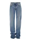 Attico Extra Long Denim Jeans For Tall Individuals In Blue