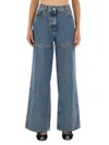 Attico Long Denim Jeans In Blue