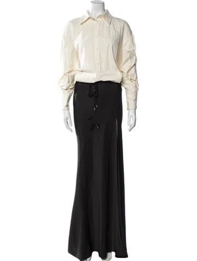 Pre-owned Attico Long Dress In Black