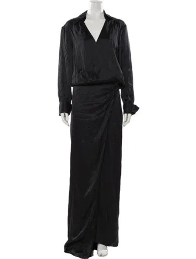 Pre-owned Attico Long Dress In Blue