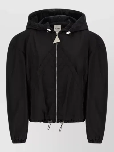Attico Long Hood Bomber Jacket Drawstring Hem