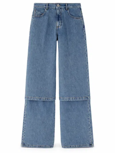 Attico Blue Jeans With Logo Detail On The Pocket And Logo Patch On The Rear In Denim Woman