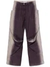 Attico Purple And White Long Pants In Purple