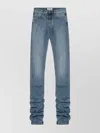 Attico Sky Blue Jeans With Long Leg Curled At The Hem In Blue