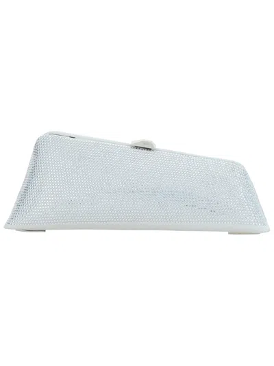 Attico Long Night Clutch Bag In Silver