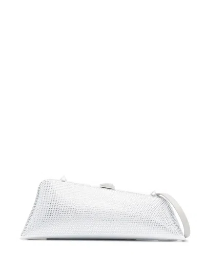 Attico The  Long Night Satin Clutch Bag In Gray