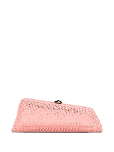 Attico Long Night Crystal-embellished Clutch Bag In Pink