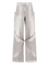 Attico Low-rise Wide-leg Jeans In Gray