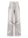 Attico Long Palace Jeans In Vintage Grey
