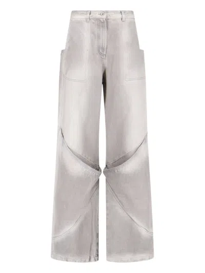 Attico Long Palace Jeans In Vintage Grey