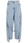 Attico The  Light Blue Denim Long Pants In Blue