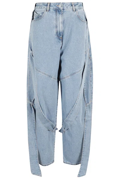 Attico Light Blue Denim Long Pants