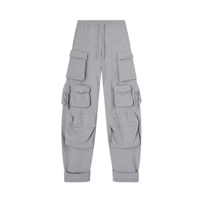 Pre-owned Attico Long Pant American Fleece 'light Grey Melange' | Women's Size 40 In Gray