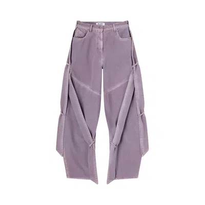 Pre-owned Attico Long Pant Cotton Gabardine 'mauve Fade' | Pink | Women's Size 25