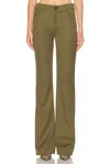 Attico Military Green Wool Gabardine Trousers In Green