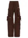 Attico Cotton Jersey Cargo Sweatpants In Brown