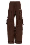 Attico Cotton Jersey Cargo Sweatpants In Brown