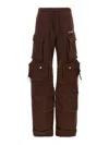 Attico Cotton Jersey Cargo Sweatpants In Brown