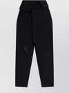 Attico Wrap-effect Belted Trousers In Black