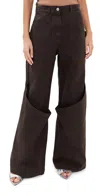 Attico Baggy Multi-pocket Pants In Brown