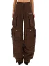 Attico Cotton Jersey Cargo Sweatpants In Brown