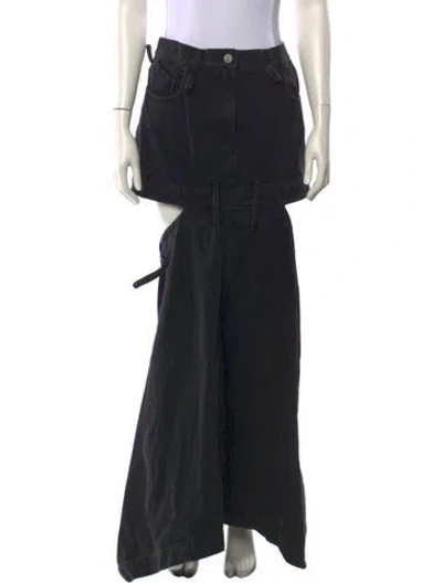 Pre-owned Attico Long Skirt In Black