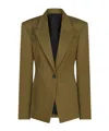 Attico Structured Jacket With Pockets And Lapels In Green