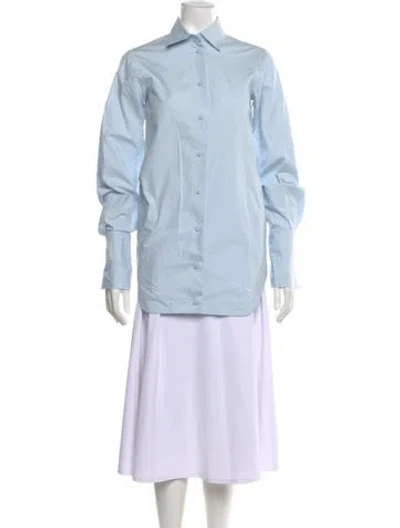 Pre-owned Attico Long Sleeve Blouse W/ Tags In Blue
