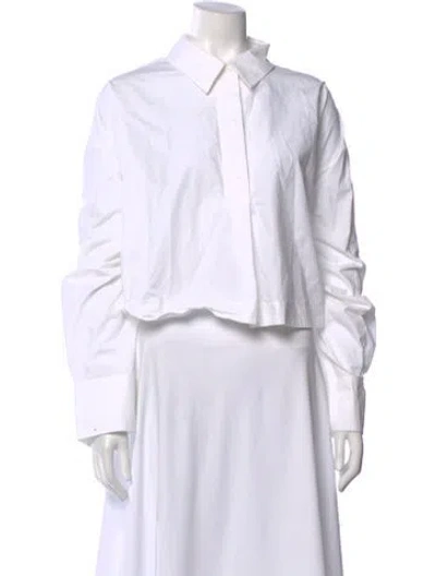 Pre-owned Attico Long Sleeve Blouse In White